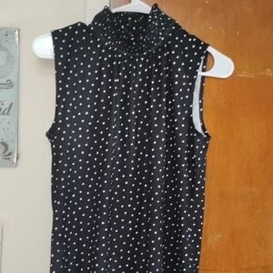 Ann Taylor Factory Sleeveless Black and White Blouse